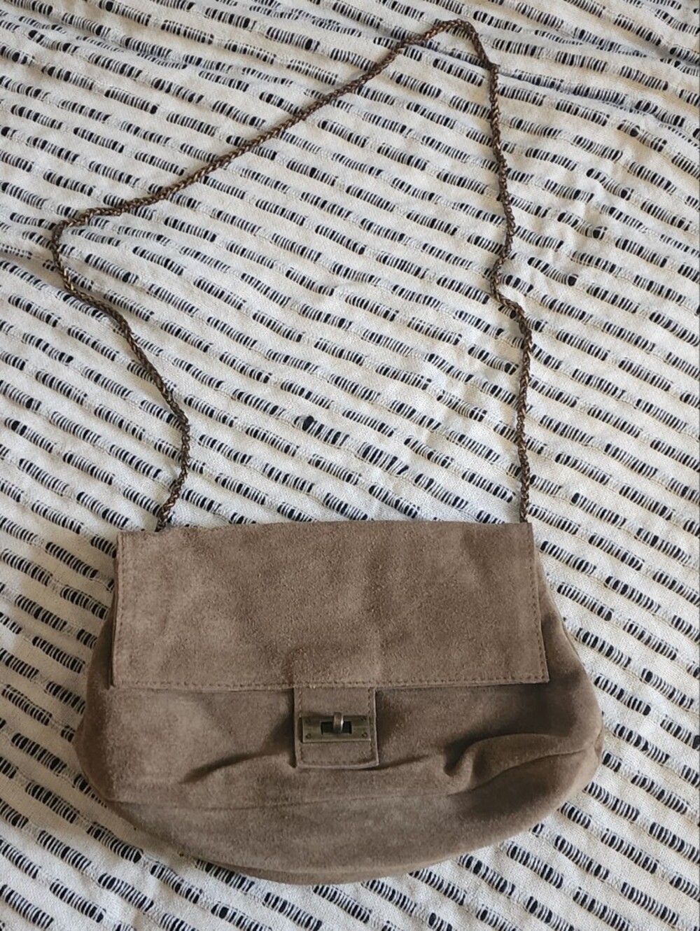 Free People Khaki Suede Slouchy Shoulder Bag